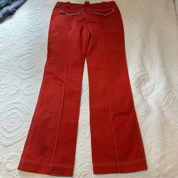 Oruola Wide Leg Low Rise Pants. Size: 32. Color: Orange. - Picture 7 of 8